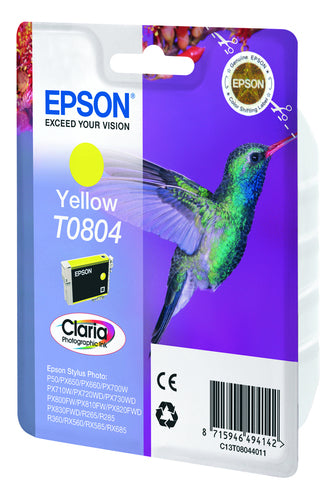 Epson Hummingbird Singlepack Yellow T0804 Claria Photographic Ink Epson Hummingbird Singlepack Yellow T0804 Claria Photographic Ink